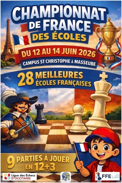 Championnats de France des écoles et collèges 12, 13 et 14 juin 2026