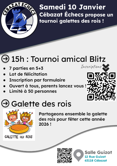 Organisation d'un tournoi amical interne "Galette des rois"